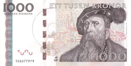 Аверс банкноты 1000 крон (Швеция) 2005 года