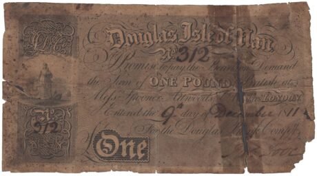 Аверс банкноты 1 фунт Douglas Bank Co. (Великобритания) 1811 года