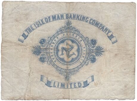 Реверс банкноты 1 фунт Isle of Man Banking Company (Великобритания) 1914 года