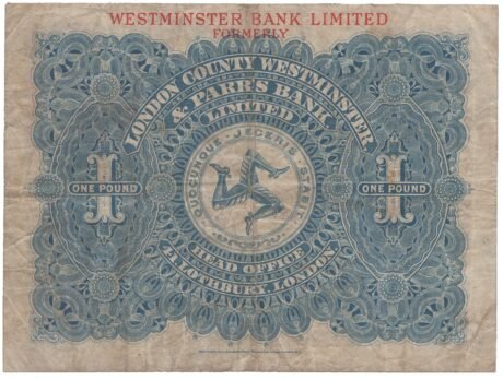 Реверс банкноты 1 фунт 