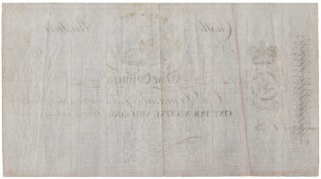 Реверс банкноты 1 funt 1 szyling Zamek Rushen (Wielka Brytania) 1790