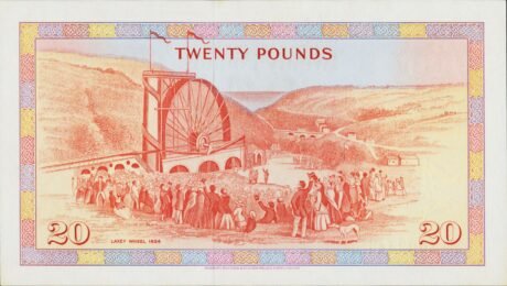 Реверс банкноты 20 funtów „Parlament Milenijny Wyspy Man” (Wielka Brytania) 1979