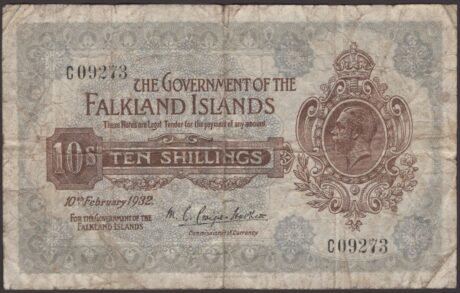 Аверс банкноты 10 шиллингов - George V (Великобритания) 1921 года