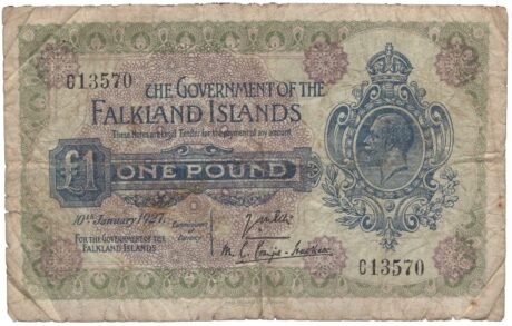 Аверс банкноты 1 фунт - George V (Великобритания) 1921 года