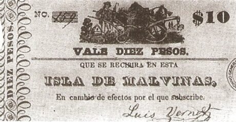 Аверс банкноты 10 pesos (Wielka Brytania) 1824