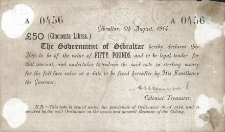 Аверс банкноты 50 фунтов (Великобритания) 1914 года