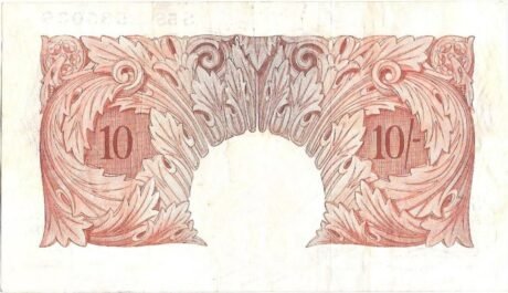 Реверс банкноты 10 шиллингов (Великобритания) 1948 года