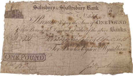 Аверс банкноты 1 фунт (Великобритания) 1808 года