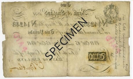 Реверс банкноты 2 фунта (Великобритания) 1807 года