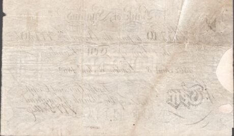 Реверс банкноты 10 funtów (Wielka Brytania) 1855