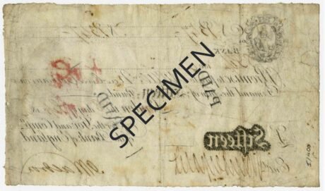 Реверс банкноты 15 фунтов (Великобритания) 1778 года