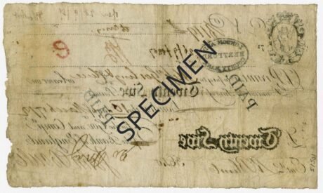 Реверс банкноты 25 фунтов (Великобритания) 1778 года