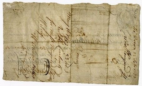 Реверс банкноты 50 фунтов White (Великобритания) 1725 года