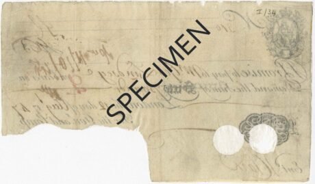 Реверс банкноты 60 фунтов (Великобритания) 1739 года