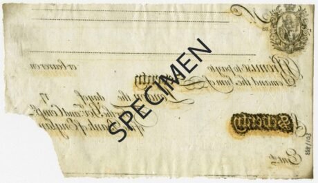 Реверс банкноты 70 фунтов (Великобритания) 1778 года