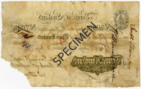 Реверс банкноты 300 фунтов (Великобритания) 1807 года