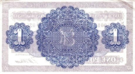 Реверс банкноты 1 фунт 