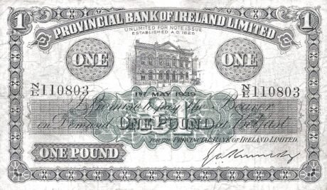 Аверс банкноты 1 фунт 