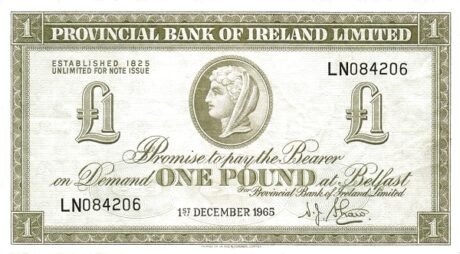 Аверс банкноты 1 фунт 