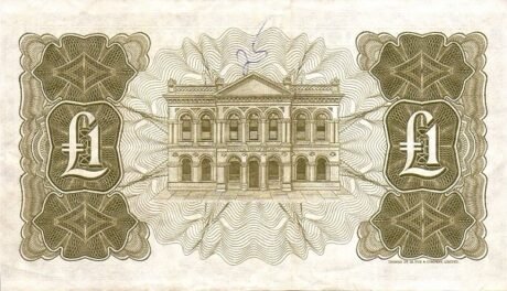 Реверс банкноты 1 фунт 