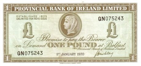 Аверс банкноты 1 фунт 