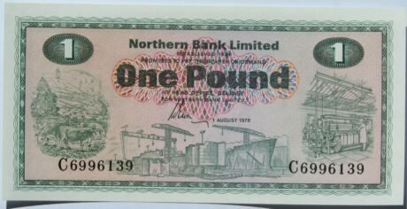 Аверс банкноты 1 фунт 