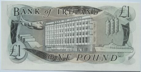 Реверс банкноты 1 funt „Bank of Ireland” (Wielka Brytania) 1980