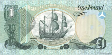 Реверс банкноты 1 фунт 