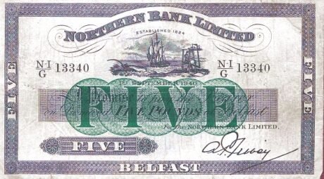 Аверс банкноты 5 фунтов 