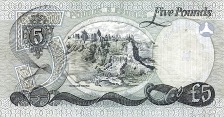 Реверс банкноты 5 funtów „Union Irish Banks” (Wielka Brytania) 1982