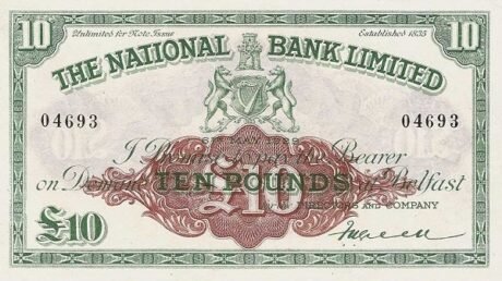 Аверс банкноты 10 фунтов 