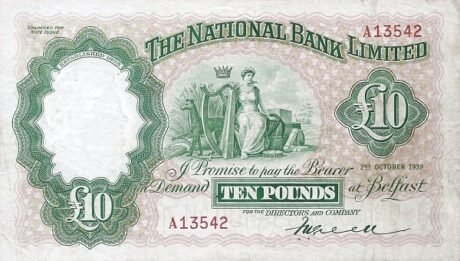 Аверс банкноты 10 фунтов 