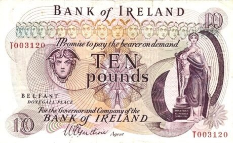 Аверс банкноты 10 фунтов 