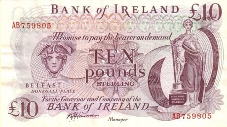 Аверс банкноты 10 фунтов 