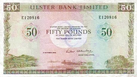 Аверс банкноты 50 фунтов 