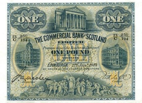 Аверс банкноты 1 фунт 