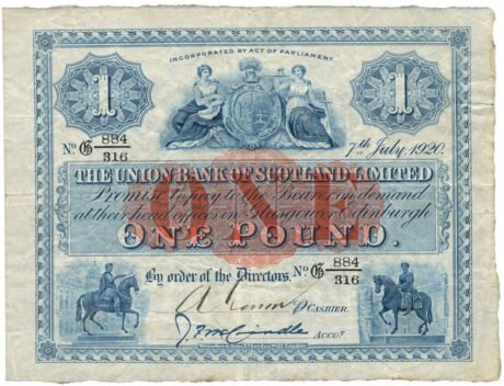 Аверс банкноты 1 фунт 