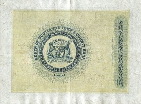 Реверс банкноты 1 фунт (Великобритания) 1916 года