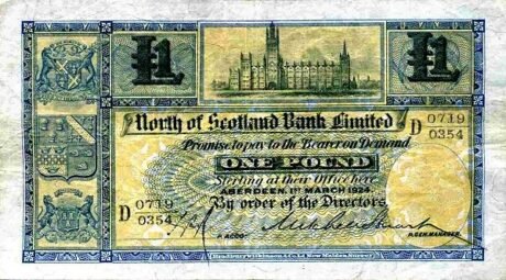 Аверс банкноты 1 фунт 