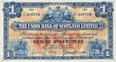 Аверс банкноты 1 фунт 