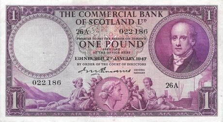 Аверс банкноты 1 фунт 