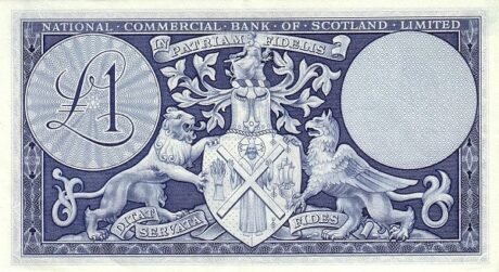 Реверс банкноты 1 funt Royal Bank of Scotland (Wielka Brytania) 1959