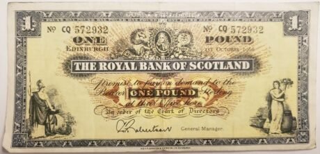 Аверс банкноты 1 фунт 