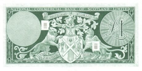Реверс банкноты 1 funt Royal Bank of Scotland (Wielka Brytania) 1968