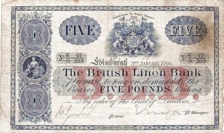 Аверс банкноты 5 фунтов 