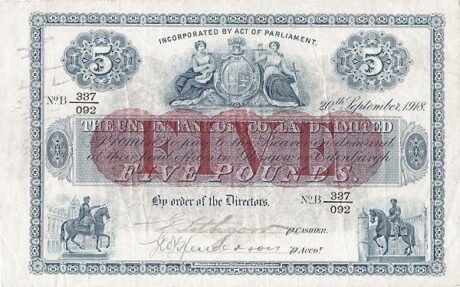 Аверс банкноты 5 фунтов 