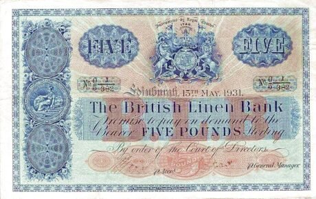 Аверс банкноты 5 фунтов 