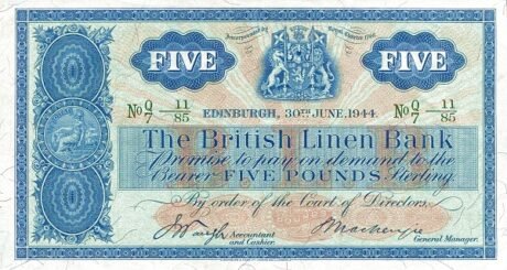 Аверс банкноты 5 фунтов 