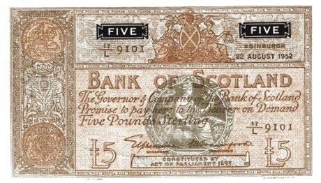 Аверс банкноты 5 фунтов 
