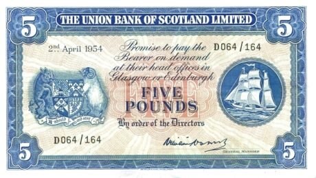 Аверс банкноты 5 фунтов 